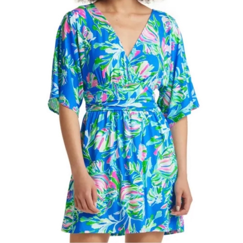 Lilly Pulitzer Parigi Romper Blue Flare Fancy Fins